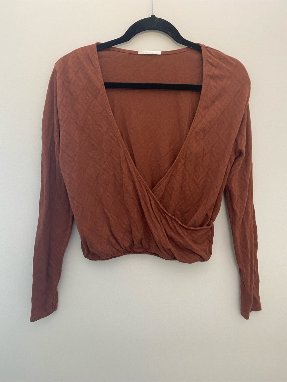 100% Organic Cotton Women’s Wrap Crop Top - Rust Brown Natural by Known Supply